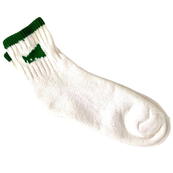 Cheer White Green Turn Down Crew Socks Megaphone “Cheer” Shoe Size 9-2 - Picture 4 of 6
